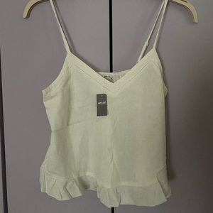 White Aerie tank top w/ ruffles size Small